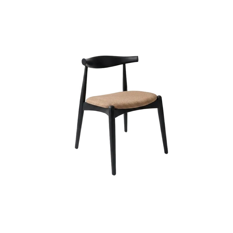 ELBOW Dining chair - Black / Light Brown.