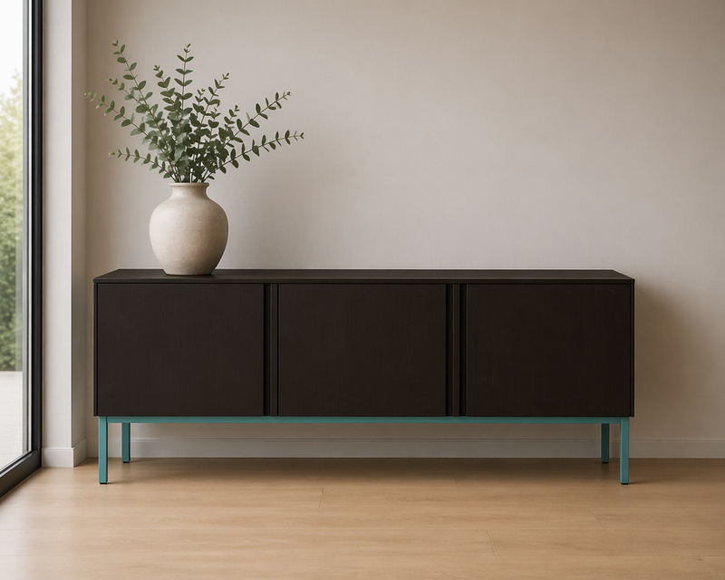 HORIZON Sideboard - wenge / aqua blue