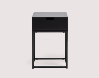 Mitra Bedside Table with 1 Drawer (Black)