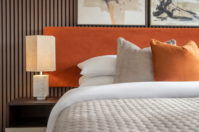 Long Low Headboard  - 7 FT Wide 24'' Tall (Orange)