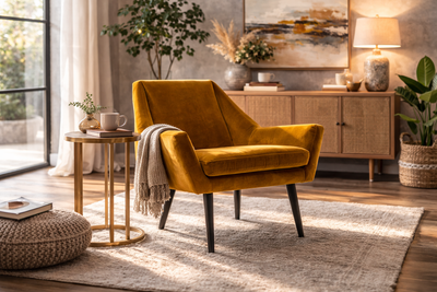 CARLTON Armchair MEG 63 - yellow velvet