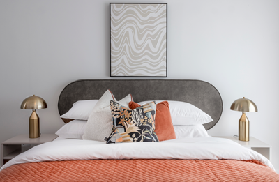 Headboard Oval - 6 FT Wide 2 FT Tall (Dark Grey Faux Leather)