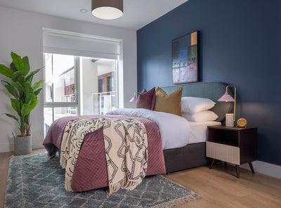 Headboard Oval - 6 FT Wide 2 FT Tall (Blue Speckled)