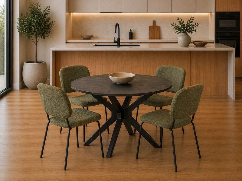 DUNCAN Round Dining Table - matt black