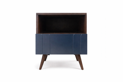 GRANT Bedside Table - navy / wenge oak