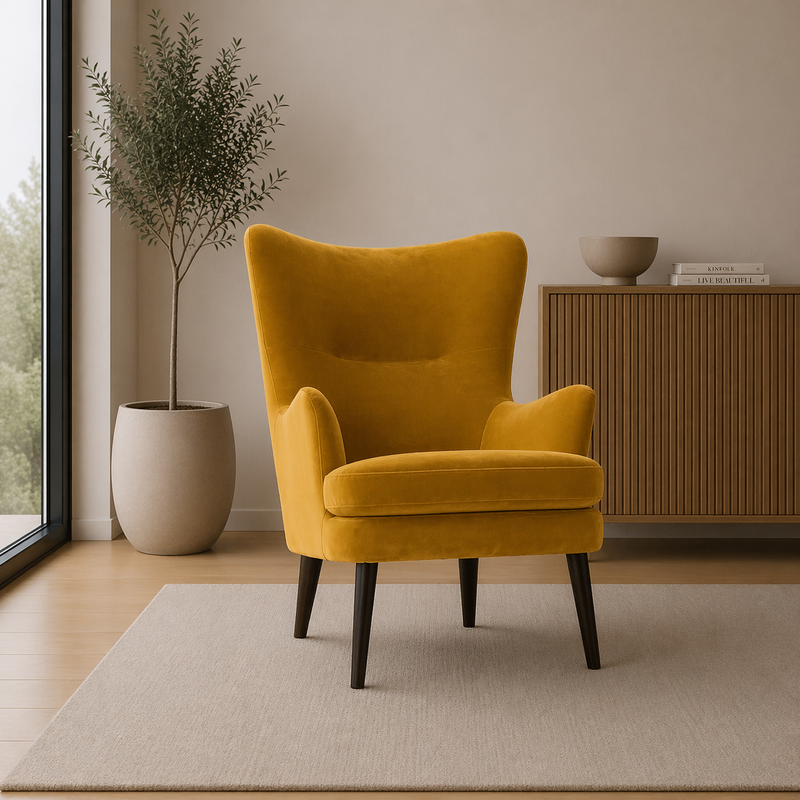 HUGO Armchair Meg 63 - yellow velvet