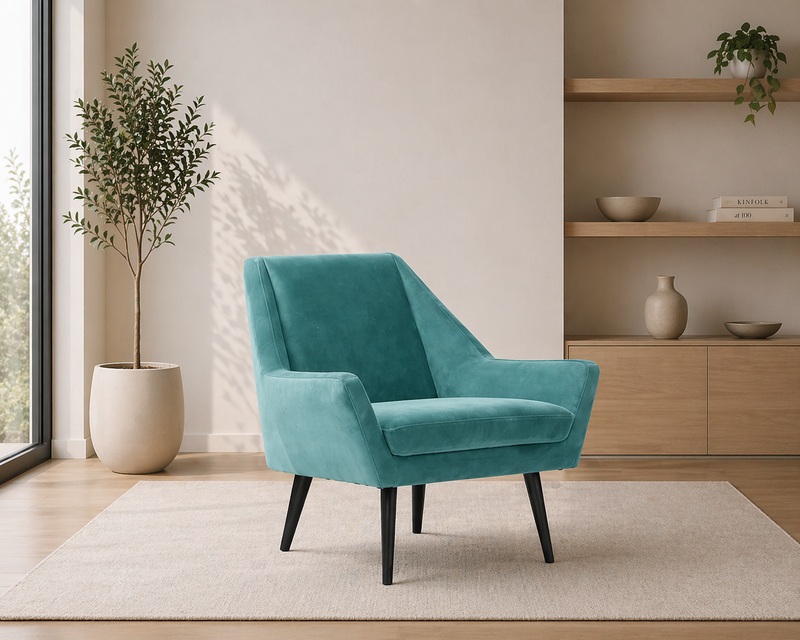 CARLTON Armchair MEG 12 - light teal velvet