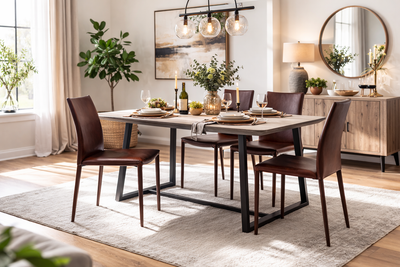 OLLIE Dining Chair - Cognac (PU Leather).