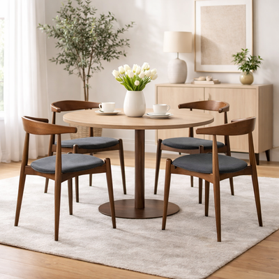 ELBOW Dining Chair - Walnut / Grey.