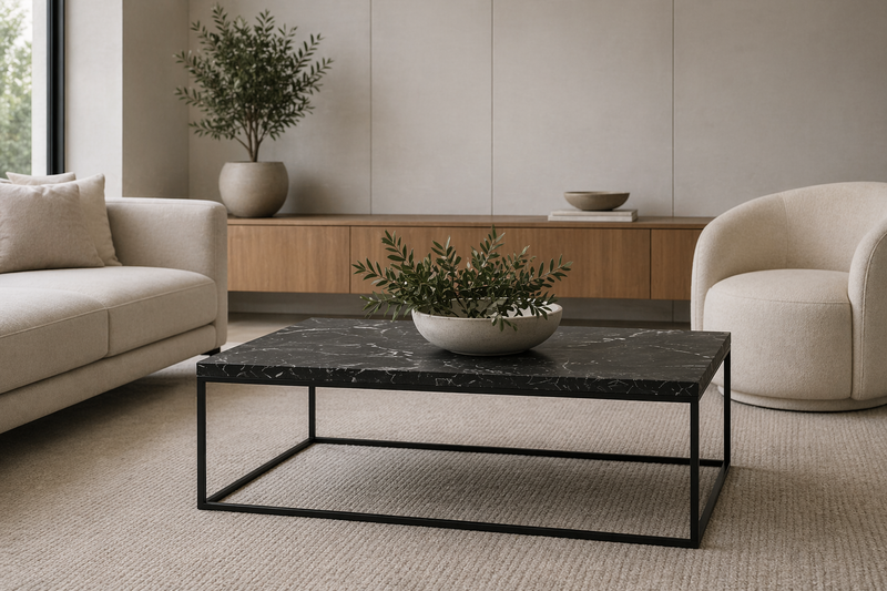 BAROSSA Rectangle Coffee Table 110 x 55 cm - black