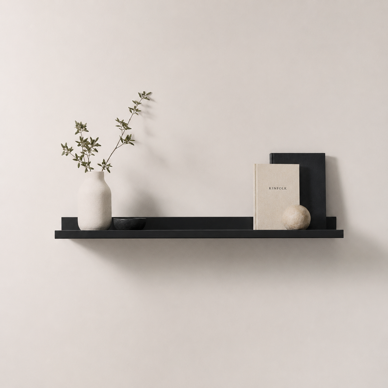 MOSS Wooden Picture Shelf 55cm - black