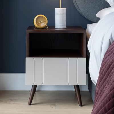 Grant Bedside Cabinet (Green-Grey/ Wenge)