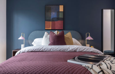 Headboard Oval - 6 FT Wide 2 FT Tall (Blue Speckled)