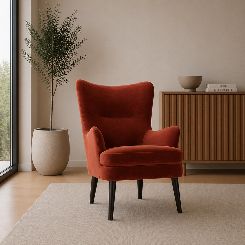 HUGO Armchair MEG 64 - orange velvet