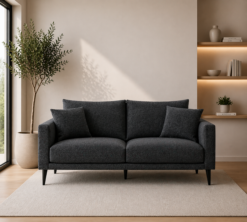 CONNIE 2-Seater Sofa MATANA 5 - charcoal grey