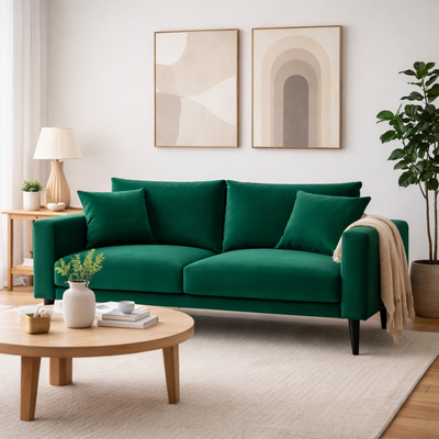 CONNIE 2-Seater Sofa VELUTTO 10 - dark green