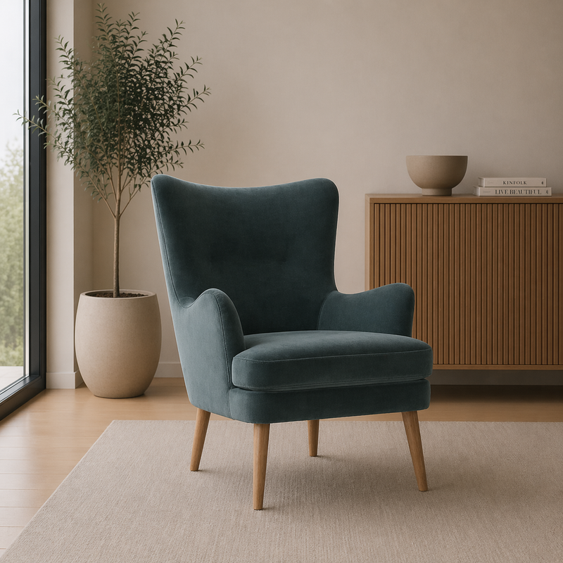 HUGO Armchair MEG 21 - charcoal velvet