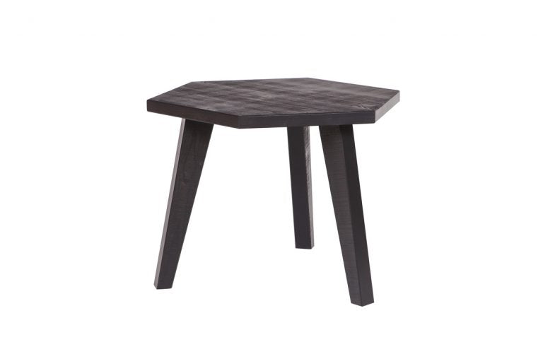 HEX End Table (rough sawn) - black