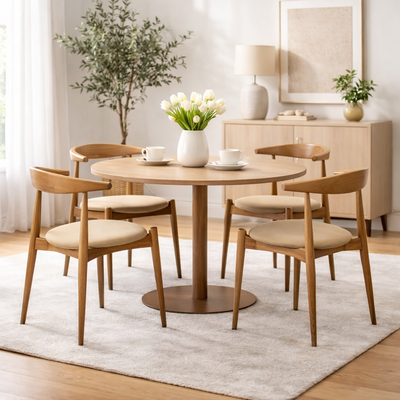 ELBOW Dining Chair - Natural / Light Brown.