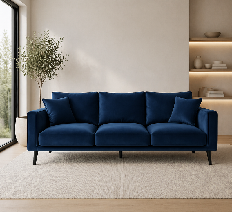 CONNIE 3-Seater Sofa VELUTTO 11 - blue velvet