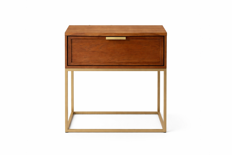 ZACK Bedside Table - walnut / light brown