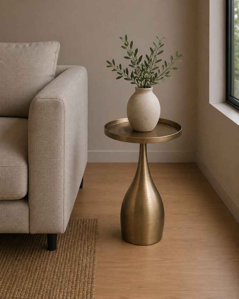 CONE End Table - antique brass