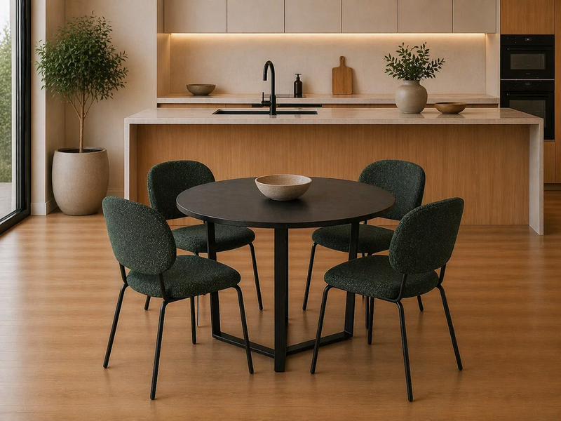 AMBLE Round Dining Table  110cm - black