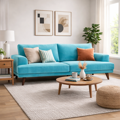 BENJAMIN 3-Seater Sofa MEG 12 - light teal
