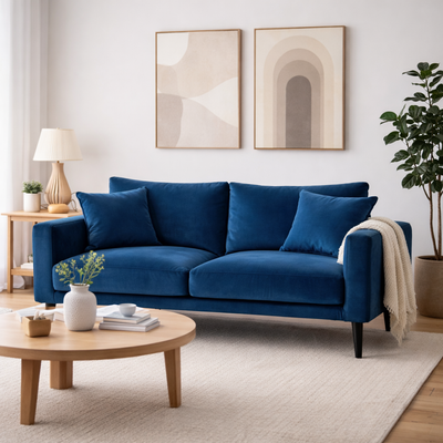 CONNIE 2-Seater Sofa VELUTTO 11 - blue