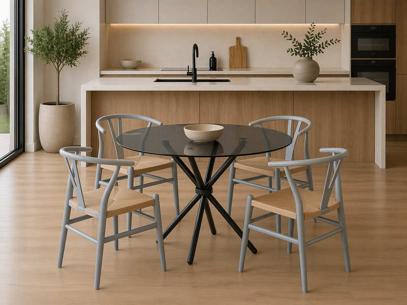 Y-FRAME Dining Chair - light brown / grey