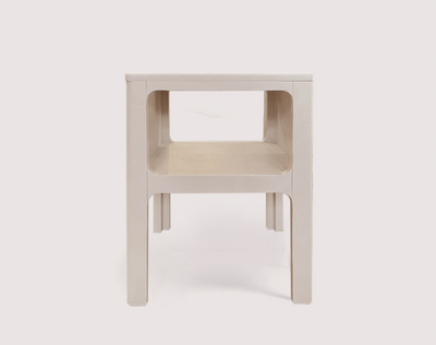 Leon Bedside Table (White - Beige)