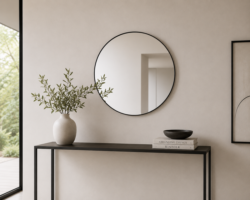 BOWERY Round Mirror 110cm - Black