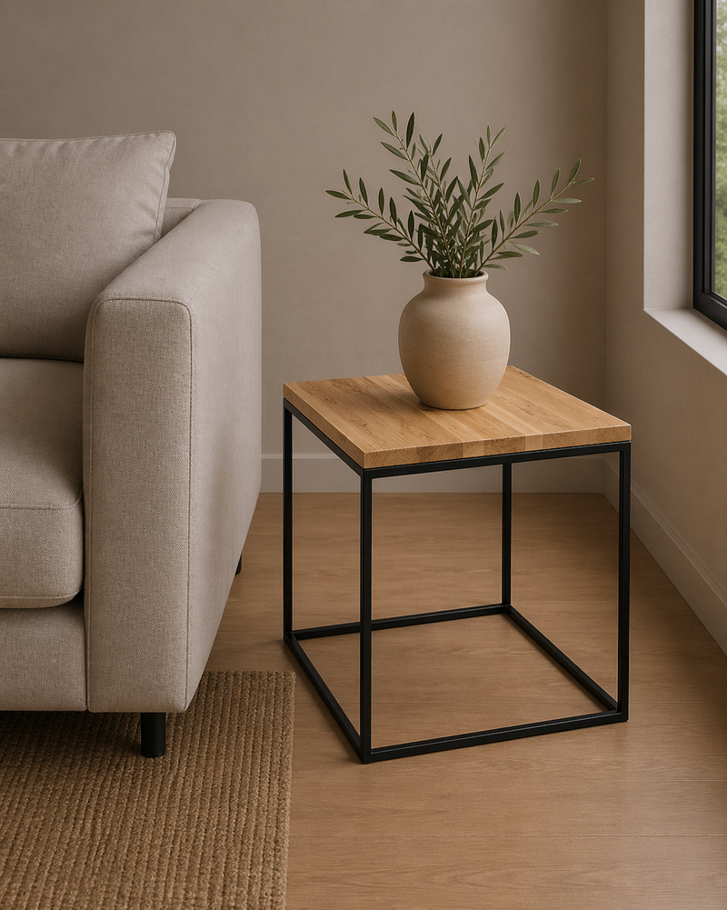 MILAN End Table - oak / black