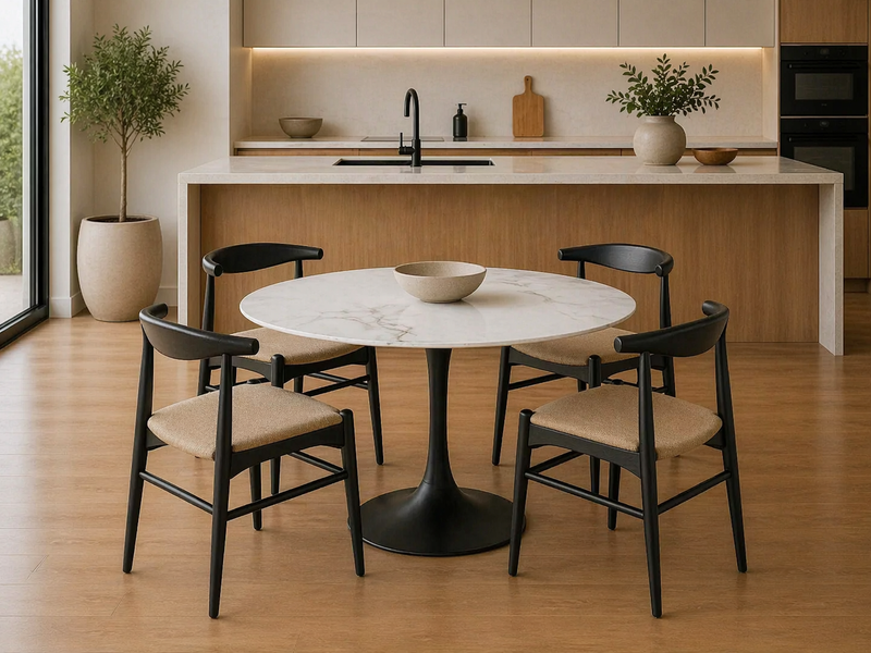 CODY Round Dining Table 100cm - white