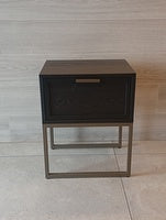 Zack Bedside Table (Umber / Black Grey)