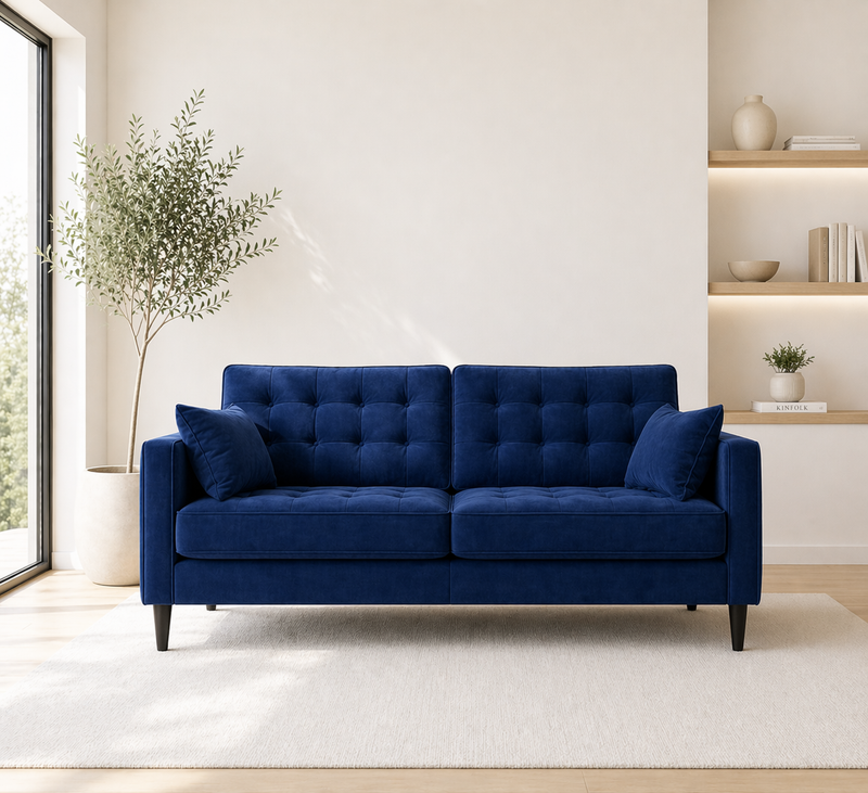 EMMA 3-Seater Sofa VELLUTO 11 - blue