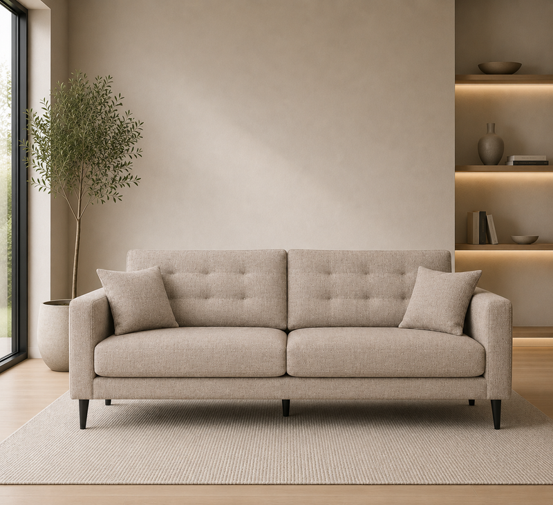 EMMA 3-Seater Sofa COMO PEBBLE - light grey