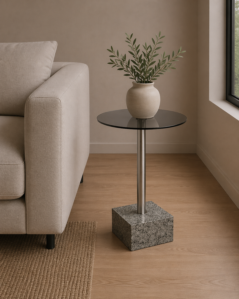 COBBLE End Table - smoke