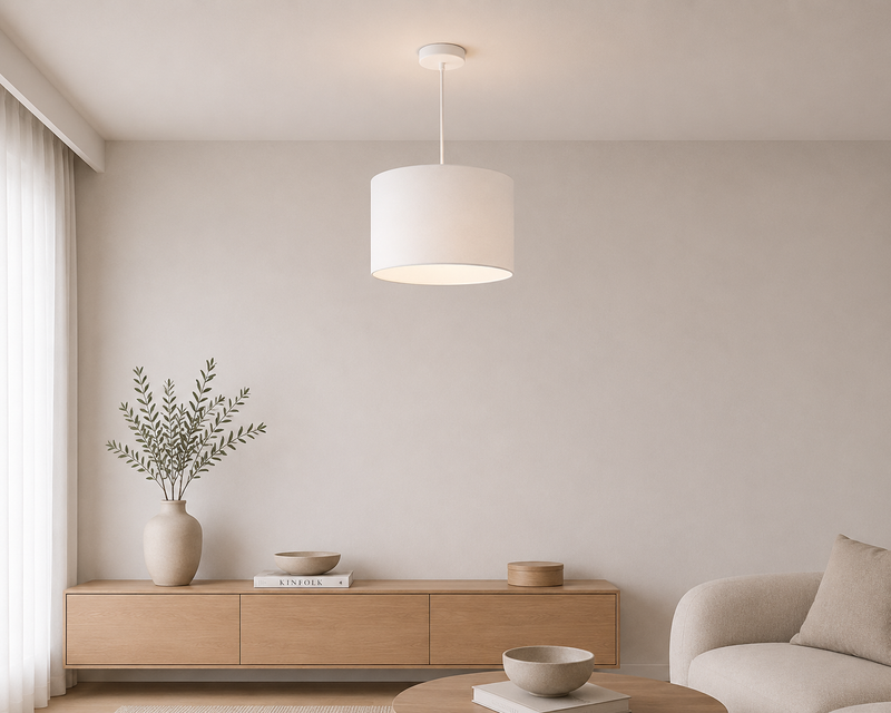 CEILING SHADE 30 cm x 16cm (E14) - white cotton
