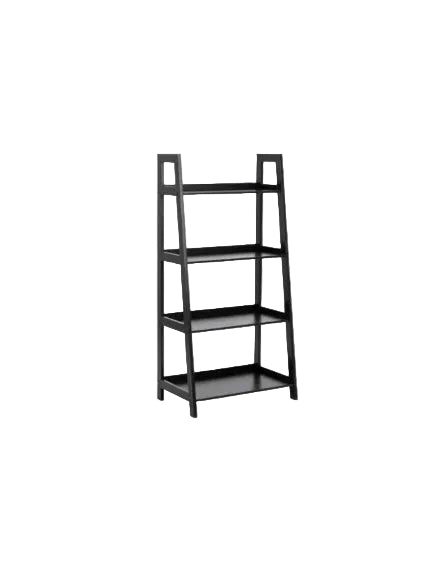 WALLY Wall Unit with 4 shelves - black  (130 x 40cm)