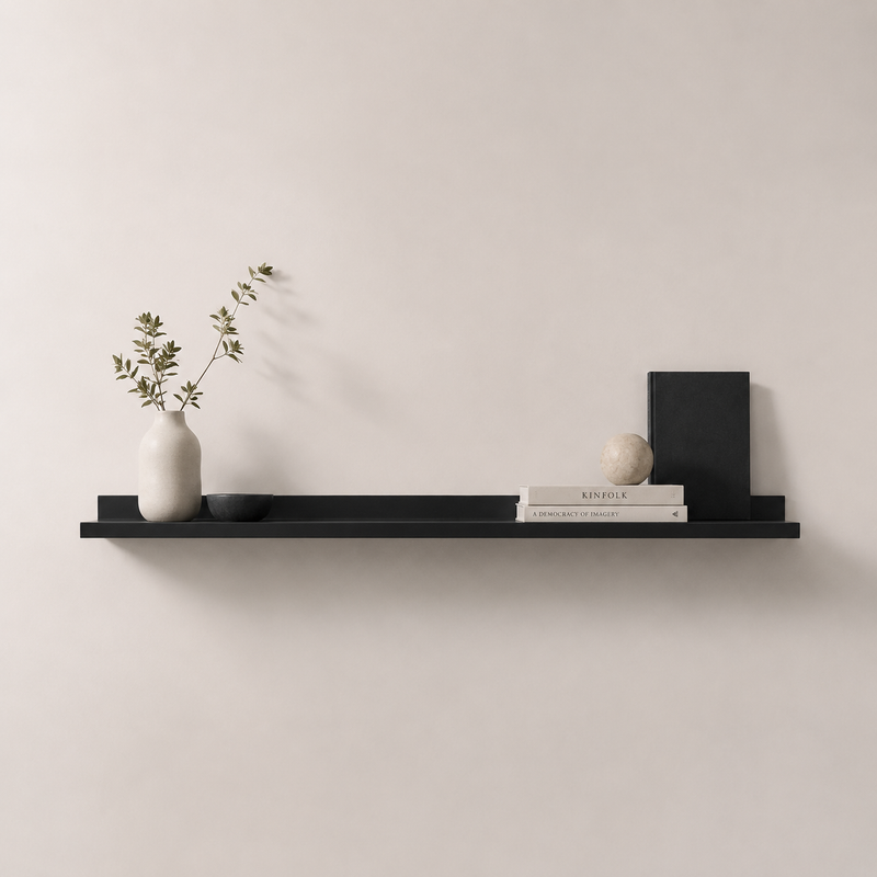 MOSS Wooden Picture Shelf 115cm - black