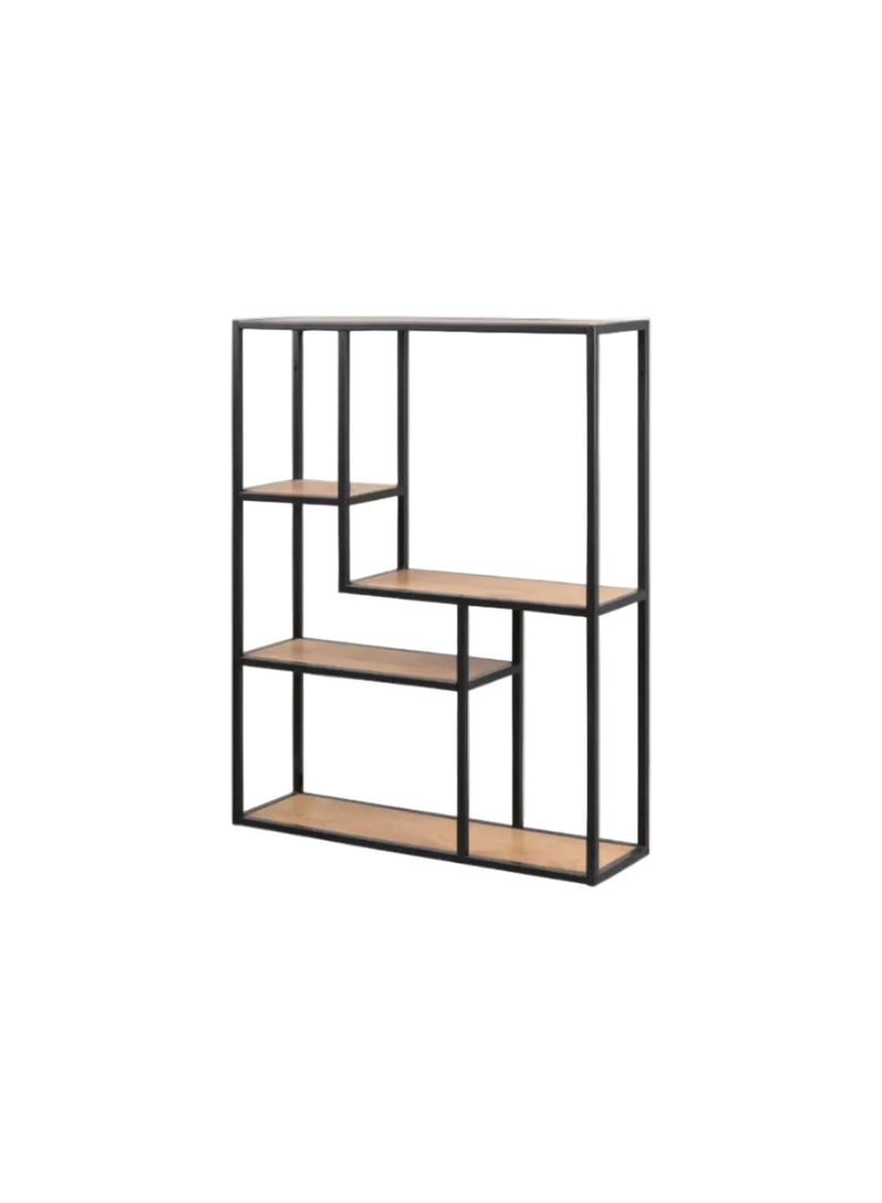 SEAFORD Bookcase - oak / matt black