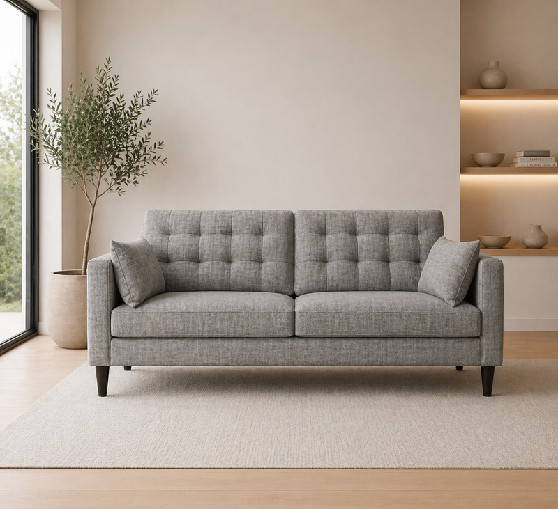 EMMA 3-Seater Sofa LISBON SILVER - light grey