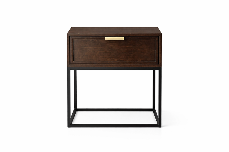 ZACK Bedside Table - wenge / black.
