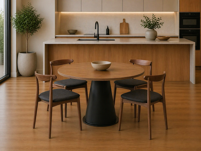 ELBOW Dining Chair - Walnut / Grey.