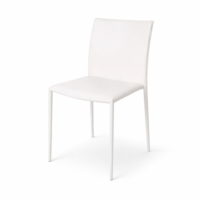 OLLIE Dining Chair - White (PU Leather).