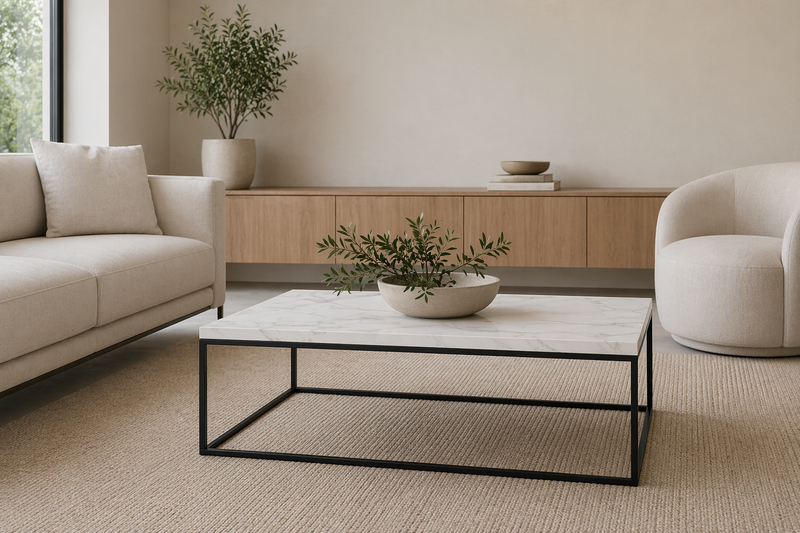 BAROSSA Rectangle Coffee Table 110 x 55 cm - white