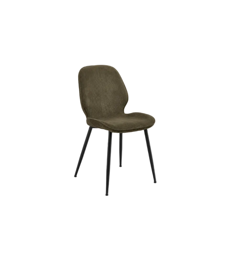 FEMKE Dining Chair - olive green / black