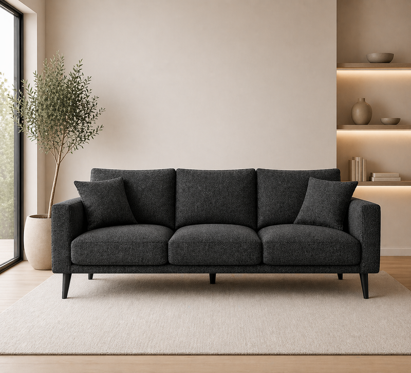 CONNIE 3-Seater Sofa MATANA 5 - charcoal grey
