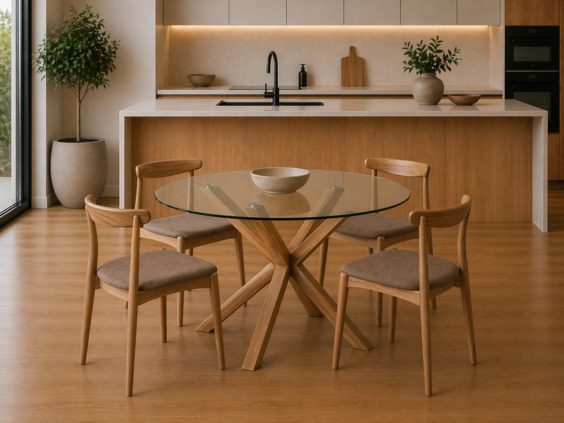 ELBOW Dining Chair - Natural / Light Brown.